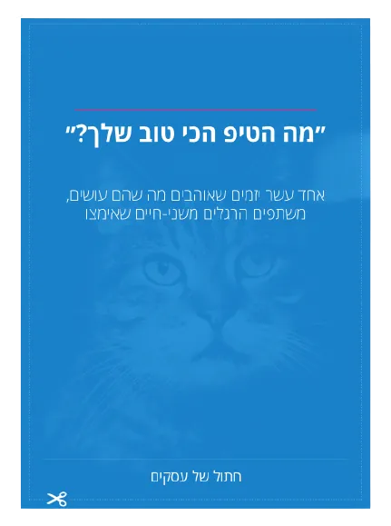הרגלים משני חיים חוברת יזמים ליאור פרנקל