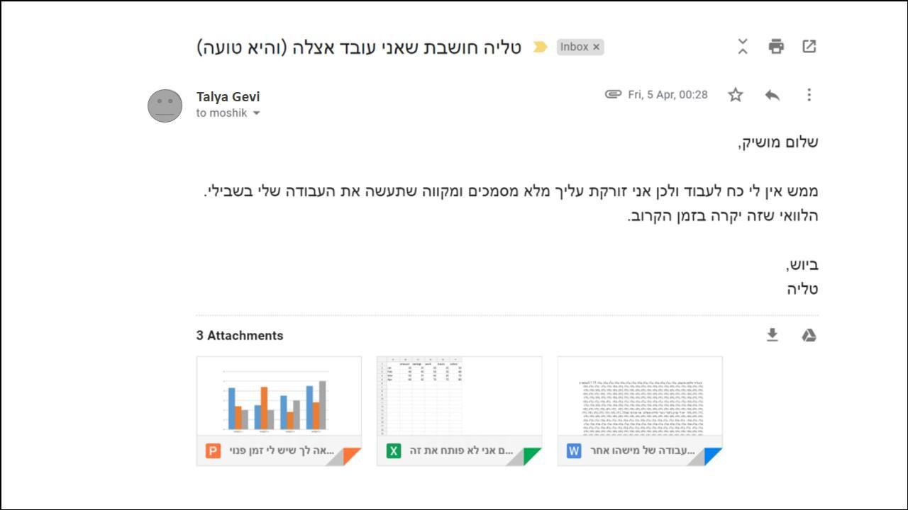 איך אתם חושבים שהמייל שלכם נראה
